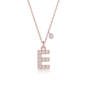 Trésor Initial [ E ] Necklace (Rose Gold)