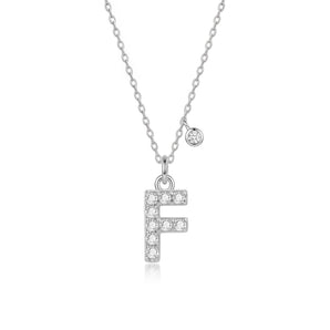 字母 [ F ] 項鏈 (白金色)