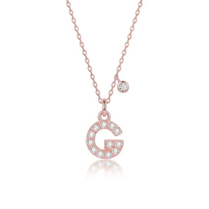 Trésor Initial [ G ] Necklace (Rose Gold)