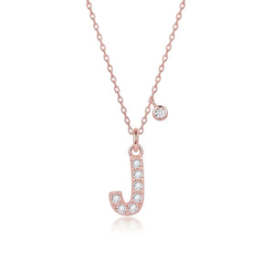 Trésor Initial [ J ] Necklace (Rose Gold)