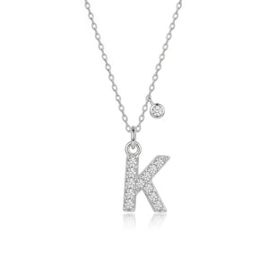 字母 [ K ] 項鏈 (白金色)