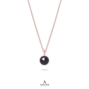 Ariel Obsidian Necklace (Rose Gold)