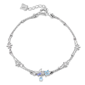 L'amour Floral Butterfly Bracelet (Silver)