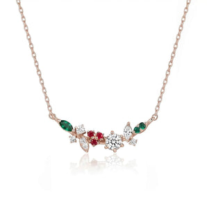 L'amour Christmas Floral Necklace (Rose gold)