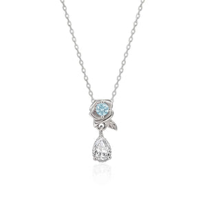L'amour Eternal Rose Bloom Necklace (Silver)