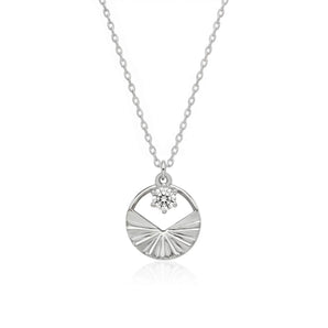 L'amour Shining Star Circle Necklace (Silver)