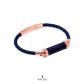 Blue Sand Stone CC Leather Bracelet (Single Strap)