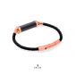 Hematite CC Leather Bracelet (Single Strap)