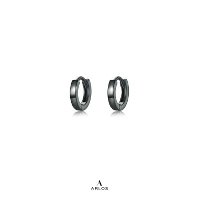Aloha 黑色純銀圈耳環