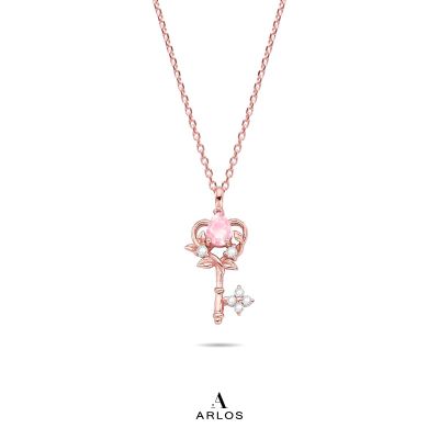 La Joie Pink Morganite Love Key Necklace