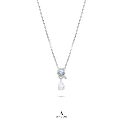 L'amour Eternal Rose Bloom Necklace (Silver)