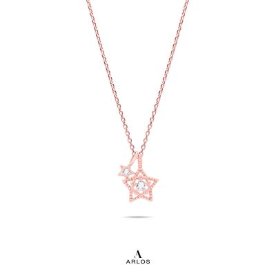 L'amour Romantic Wishing Star Necklace (Rose Gold) 
