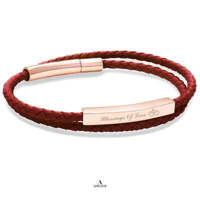Le Tien Double Leather Bracelet (Lucky Red)